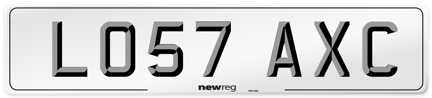LO57 AXC Number Plate from New Reg